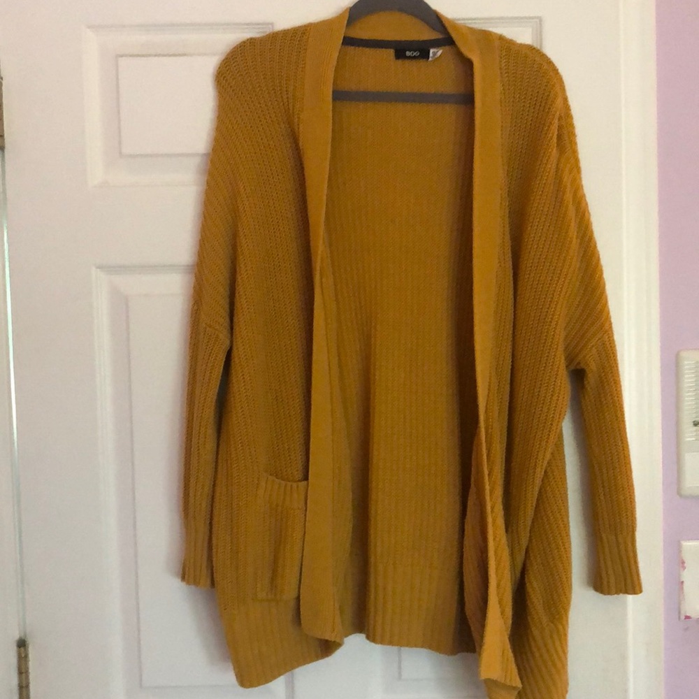 BDG Mustard Yellow Knit Cardigan (Size XS)